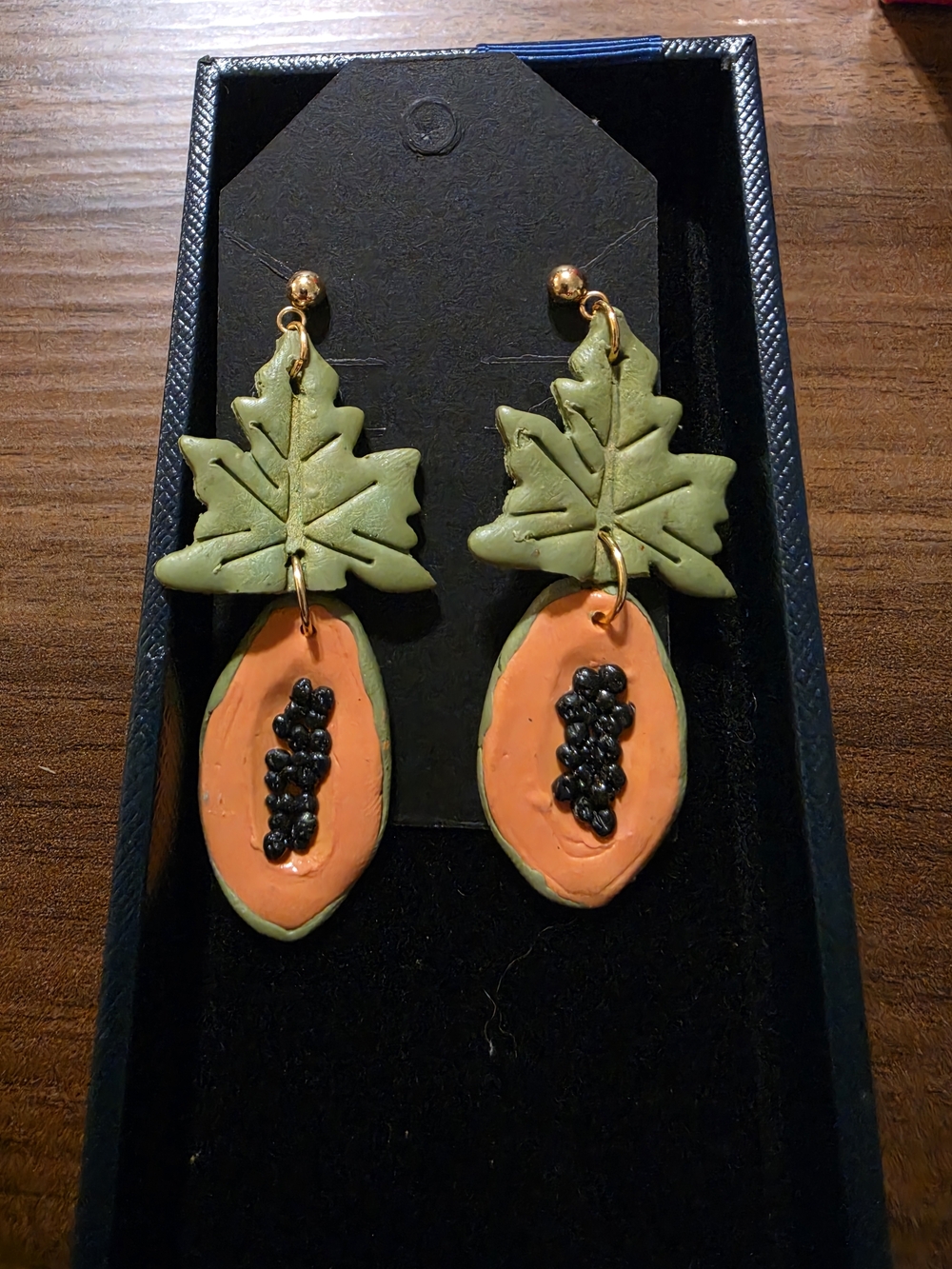 Handmade Papaya Drop Earrings